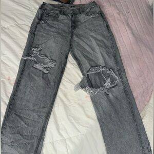 American Eagle jeans light gray wash straight leg